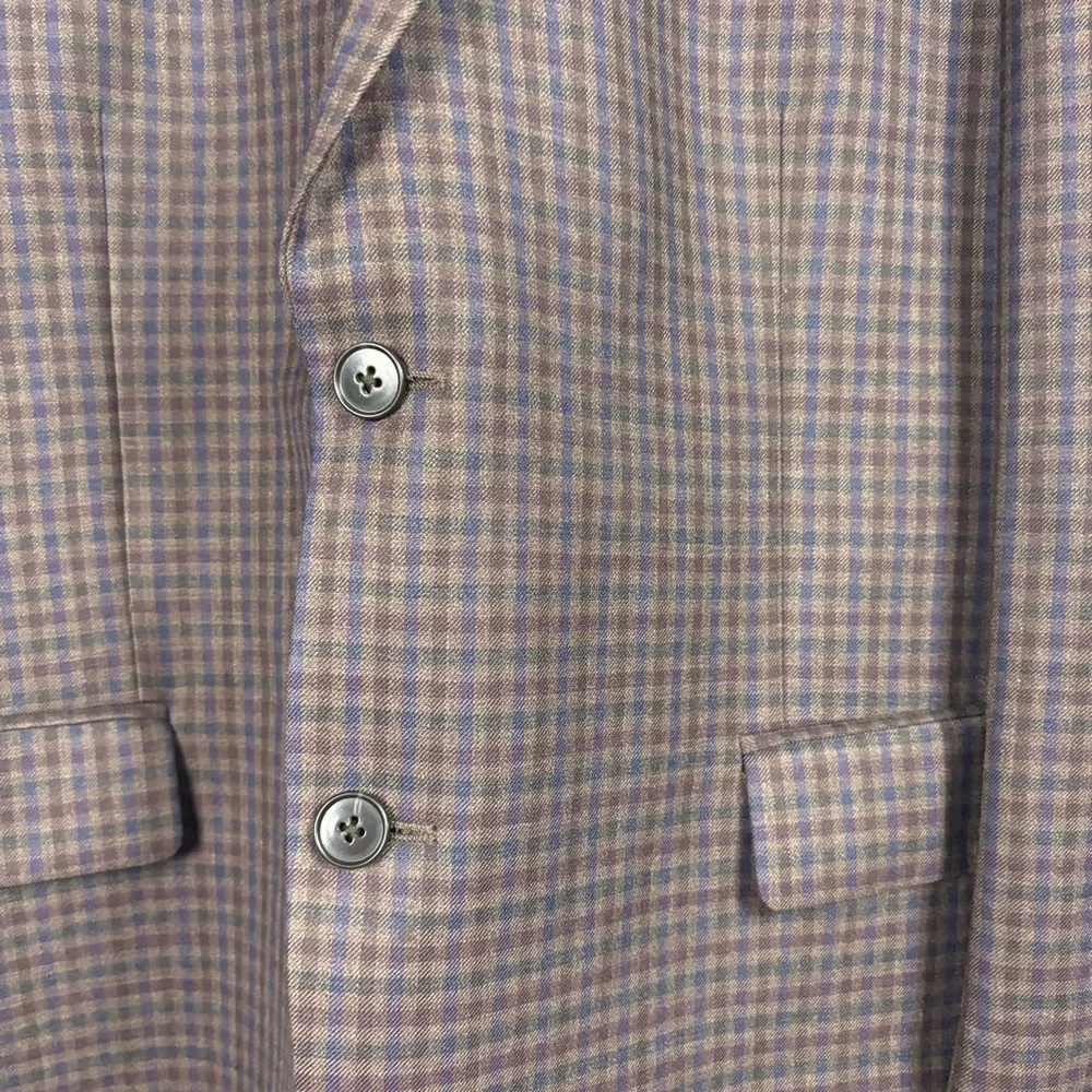 Jos. A. Bank Brown Plaid Wool Sport Coat Blazer Jacket Tailored Fit Size 42R